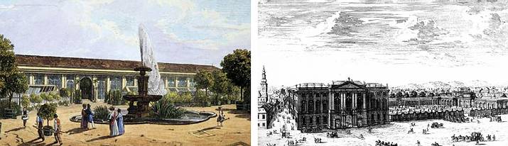 Die Orangerie Schönbrunn 1826 sowie das Palais Trautson